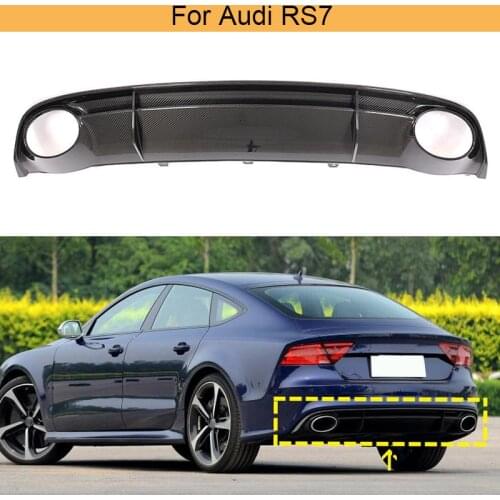 Carbon Fiber Rear Bumper Diffuser Lip For Audi RS7 2014 - 2016 Car Rear Bumper Diffuser Lip Spoiler