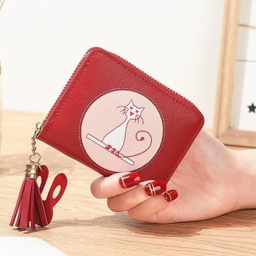 Short zipper wallet 8 colors womens fashion dollars Purse cute cat coin bag small fresh coin purse money bag document package