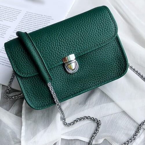 Leather messenger bags Women handbags Vintage Korean shoulder bag chain shoulder messenger bag small flap Clutch Purse female