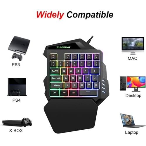 Mechanical Gaming Keyboard 35-key Color Backlit One-handed Rgb Low-noise Desktop Game Console Entertainment Gaming Keyboard
