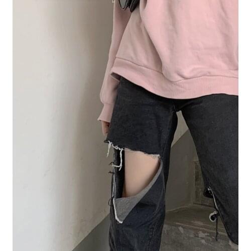 MLNRFZ Womens Ripped Jeans