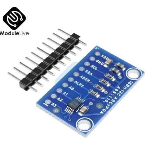 16 Bit I2C ADS1115 Module ADC ultra-compact 16-precision 4 channel with Pro Gain Amplifier for Arduino RPi Development board