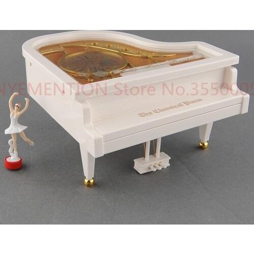 New Cute Lovely Dreamer White Piano Dancer Dancing Alice Ballet Girl Music Musical Box Toy Valentines Gift 10pcs