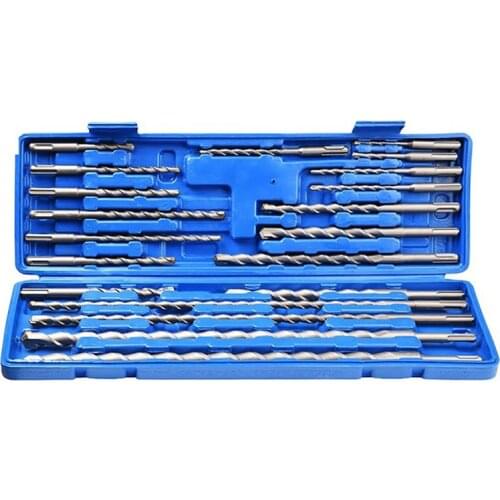 20pcs Electric Hammer Drill Bit Set Sds chisel Plastic Box SDS Plus Shank Impact Rotary Concrete Masonry Drilling Grooving New