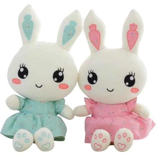 2018 New Cute Wearing dress Rabbit plush toys bunny Stuffed dolls kids toys birthday gifts,clothes can be take off Baby gift