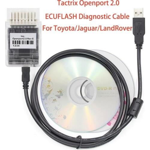 Newest Tactrix Openport 2.0 ECU Chip FLASH Tunning ECUFLASH Diagnostic Cable For Toyota/Jaguar/LandRover With All SW Full Set