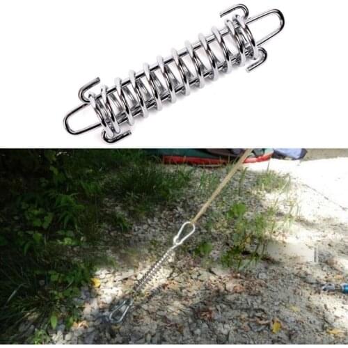Camping Tent Spring Buckle High Elasticity Strength Stainless Steel Rope Tensioner Awning Fixed Hook Buckle Camping equipment
