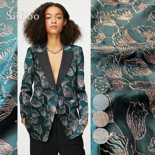 Designer luxury metalic jacquard brocade fabric for dress coat suits silver/pink/blue/green tela tejido SP5721 Free shipping