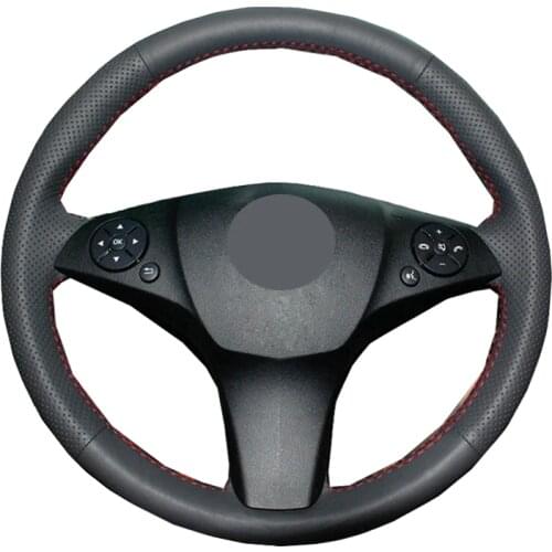 Hand Sewing Car Steering Wheel Cover Wrap Leather Suede For Mercedes Benz C180 C200 C350 C300 CLS 280 300 350 500 GLK 300 08-10