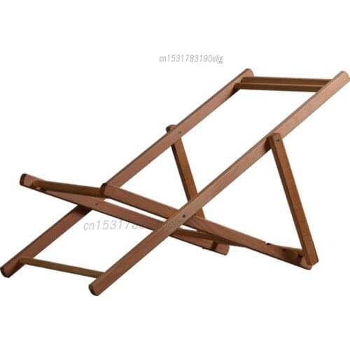 Solid wood lounge chair folding lunch break balcony leisure chair canvas home sofa chair outdoor single lazy small rocking chair