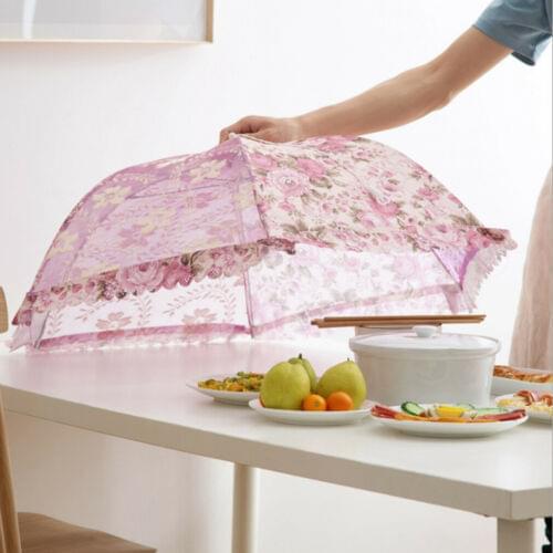 Umbrella Shape Food Tents Picnic BBQ Insect Cover Flower Foldable Food Cover Kitchen Mash Covers