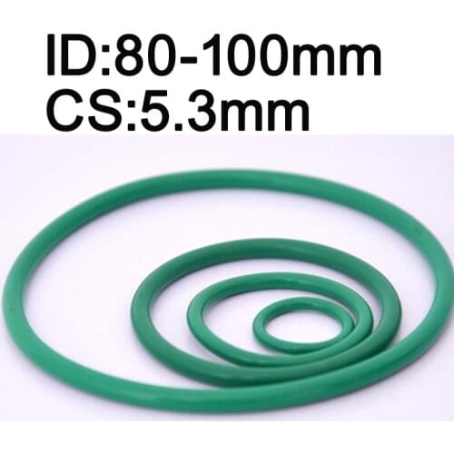 10 Pieces Green FKM Fluorine Rubber O Ring O-Ring Oil Sealing Gasket CS 5.3mm Inside Diameter 80/82.5/85/87.5/90/92.5/100mm
