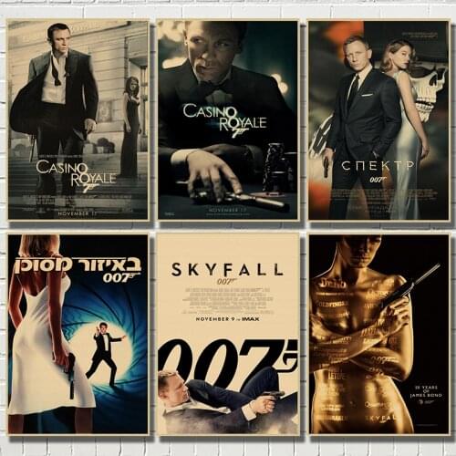 Vintage Poster Movie 007 Retro Poster kraft paper wall For home/Room/Bar decor painting
