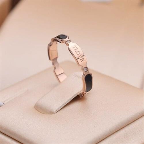 YUN RUO 316 L Titanium Steel Jewelry Lover Weeding Ring Mosaic Zircon Anniversary Rose Gold Fashion Woman Birthday Gift Not Fade