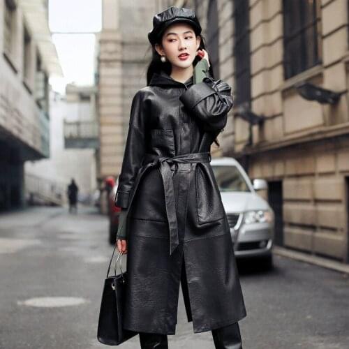 Real Sheepskin Coat Female Genuine Leather Autumn Jacket Women Streetwear Long Trench Coats Chaqueta Mujer MY3949
