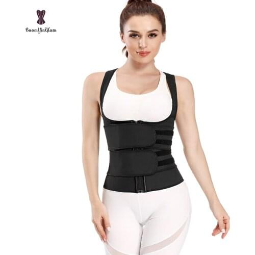 Front Zipper And Paste Sticker Women Body Shaper Double Strap 9 Steel Bones Latex Corset Waist Trainer Vest Plus Size XS To 6XL