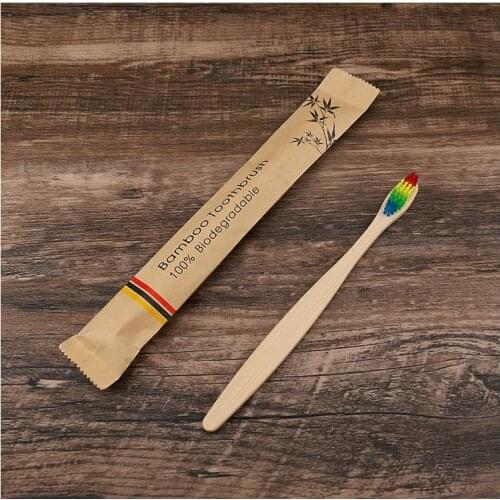 10pc Bamboo Toothbrush Soft Bristle Biodegradable Vegan eco-friendly Bamboo charcoal Toothbrushes Oral Care brush logo customize