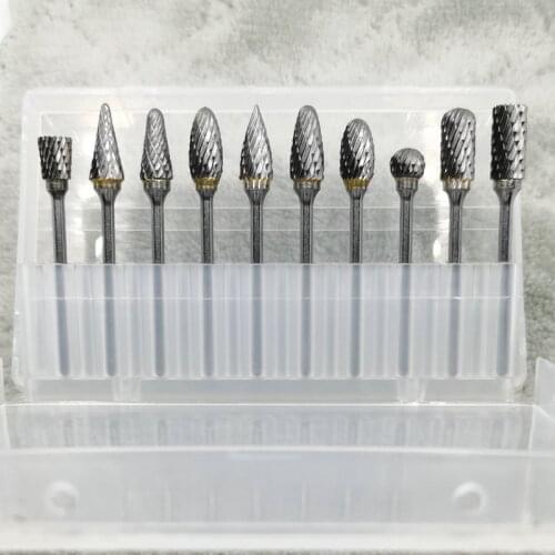 10pcs/set Tungsten Nail Drill Bits Set Rotate Milling Cutter For Manicure Electric Nail Drill Accessories Nail Tools