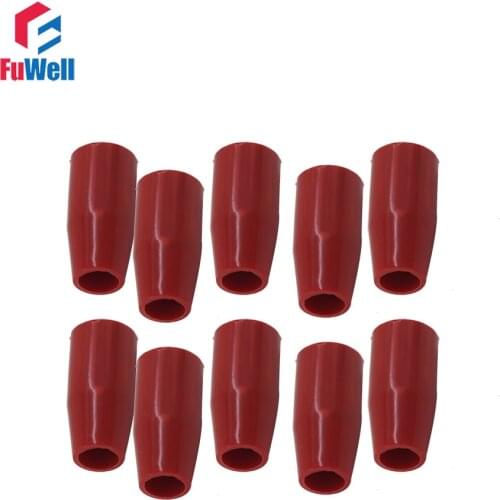 10pcs M8 x 25mm Long Sleeve Knob Machine Tool Replacement 8mm Thread 25mm Length Bakelite Red Hand Sleeve Lever Knob