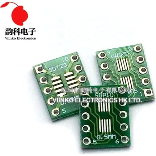 10PCS SOT23 MSOP10 UMAX to DIP10 Transfer Board DIP Pin Board Pitch Adapter