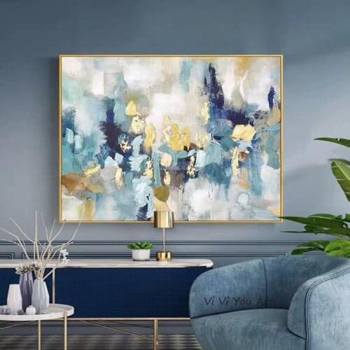 100% Handmade 2020 High-end Decorative Paintings Gold Foil Abstract Oil Painting Modern Picture Home Decor As Gift