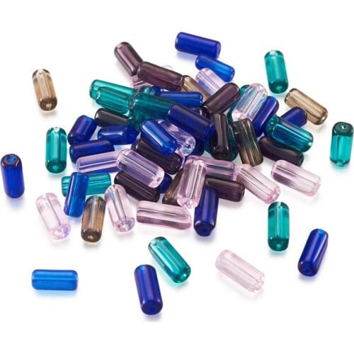 100pcs Transparent Glass Tube Beads for DIY Jewelry Making Necklaces Bracelets 10x4mm