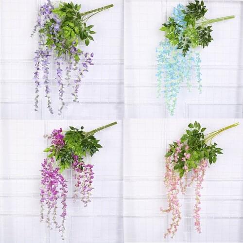 110cm Long Simulation Plants Green Leaf Fake Grape Vine Artificial Flower String Foliage Leaves Home Wedding Garden Decoration