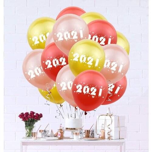 12 Inch 2021 Balloons Set Christmas New Year Balloon Latex Balloon Merry Christmas Party Baloon Decor Happy New Year 2021 yl13