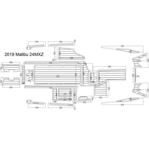 2019 Malibu 24MXZ Cockpit Pad Boat EVA Teak Decking 1/4" 6mm