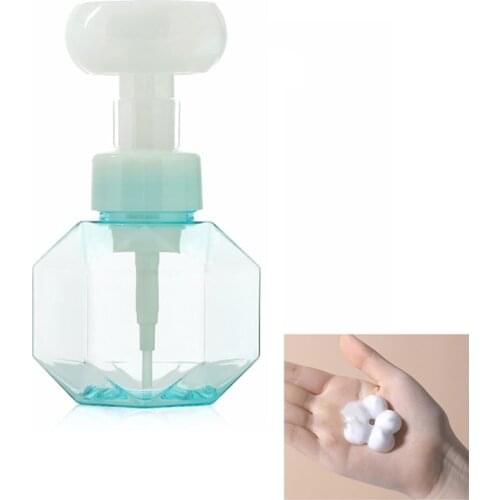 300ml Liquid Soap Dispenser Flower Shape Foam Foaming Pump Empty Bottle Plastic Clear Bottle Shower Gel Foam Pump Bottle