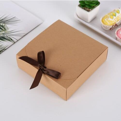 5/10pcs Craft Kraft Paper Box Packaging Wedding Party Small Gift Candy Favor Package Boxes Event Favor Supplies Customized