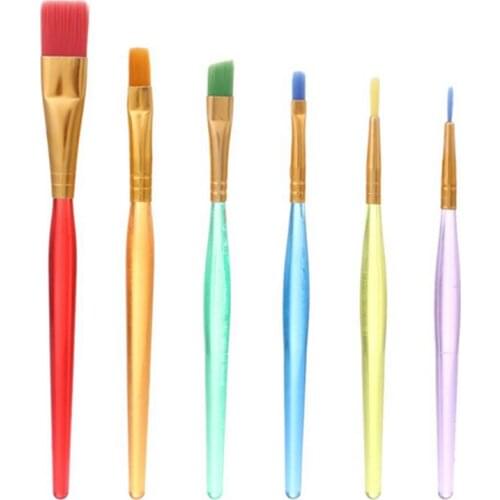 6 Pcs/ Set Multi-color Candy Cake Icing Decor Paint Brushes Set Bakeware Kit Tools B1