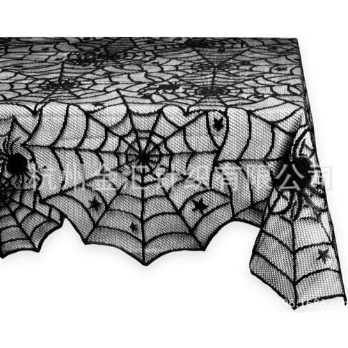 American Halloween lace Table Cloth Spiders Multifunctional Dustproof Covers Washable Tablecloth Coffee Dinner Table Cover