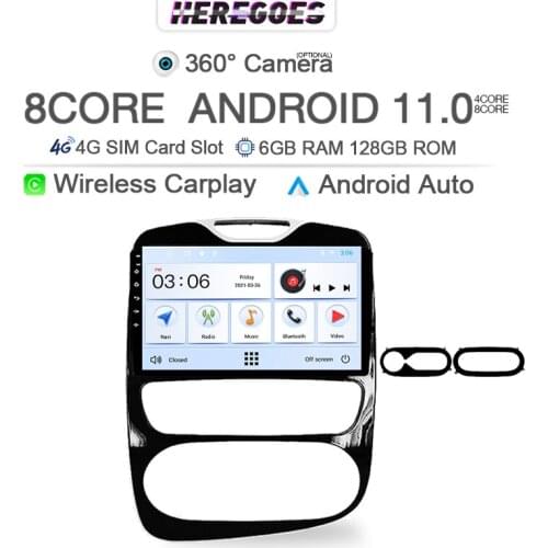 Carplay Android 10 Car Radio For Renault CLIO 2017 2018 2019 AT/MT 4G LTE Car Multimedia Player GPS WIFI Bluetooth 6+128 Stereo