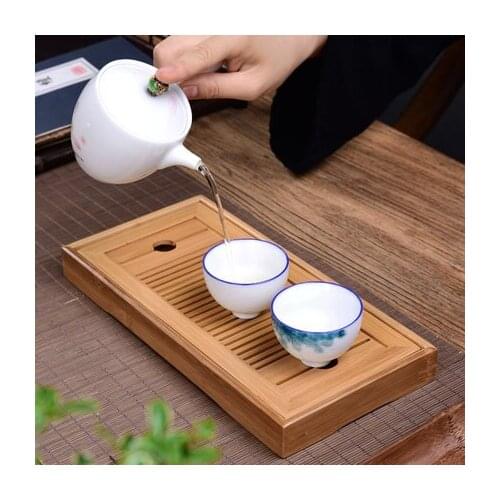 1PC Bamboo Small Tea Tray Drainage Water Storage Tea Set Chinese Tea Culture Tea Cup Tools Set Storage Tray for Kitchen