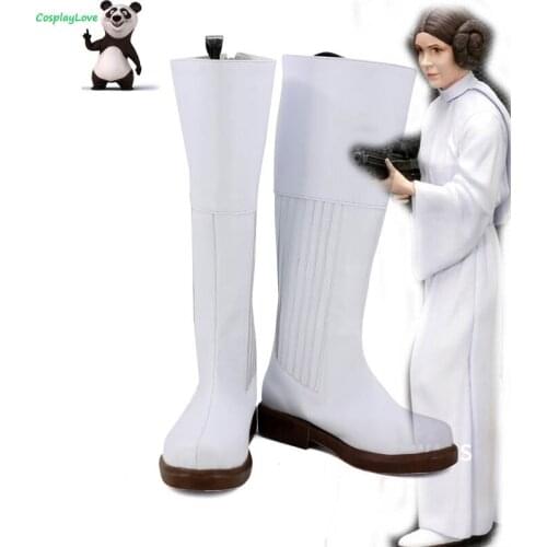 Princess Leia Organa Solo White Cosplay Shoes Boots CosplayLove For Halloween Christmas
