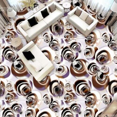 Free shipping Fashion abstract pattern 3d flooring moisture proof anti-skidding living room bathroom flooring mural wallpaper
