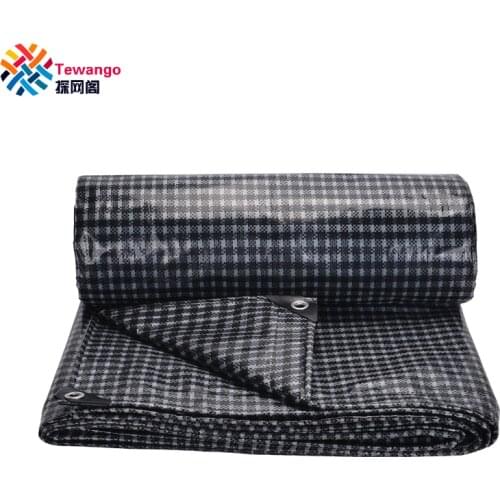 Black+White Waterproof Shlter Tent 0.35MM Heavy Duty Tarp Outdoor Rain Block Sun Shade Sail Balcony Flowers Cover PE Tarpaulin