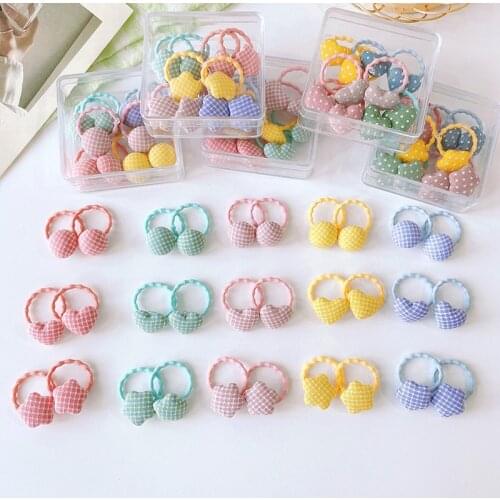 10PCS Fabric Grid Princess Headwear Kids Elastic Hair Bands Children Hair Ties Cute Girls Accessories Baby Headdress