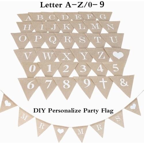 DIY Making Custom No. 0-9 Jute Burlap Bunting Banners Baby Shower Birthday Party Wedding Decoration Party Flags Party Decoration