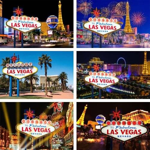 Mehofond Las Vegas Photography Background Welcome to Las Vegas Road Sign Fabulous Casino Adult Birthday Backdrop Photo Studio
