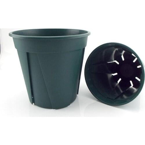 5pcs 12cm Flower Pot Resin Plant Flower nursery Pots veg Planter Home Garden Decoration tools with Tray Drainage Holes