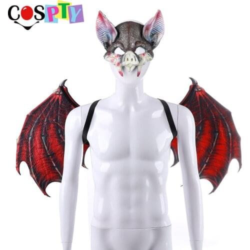 Cospty Carnival Party Decoration Suit Masquerade Props Felt Unique Vampire Bat Cosplay Costume Anime Devil Halloween Wings