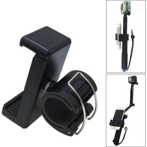 Mobile Phone Clip Mount Bracket Adapter APP Cell Phone Holder for GoPro Hero 7 6 5 4 Selfie Stick 3 Way Monopod Extend Pole