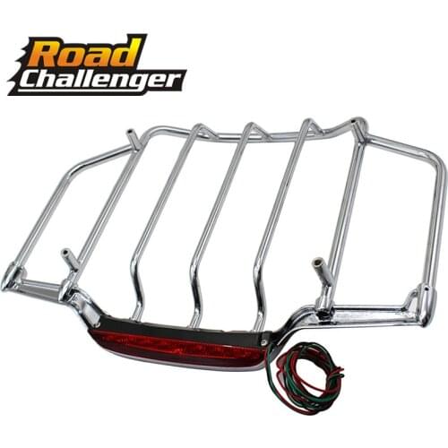 Motorcycle LED Light Air Wing Chrome Rear Tour Luggage Rack With Light For Harley Tour pak Tour Pak Trunk Pack Touring 2014-2019