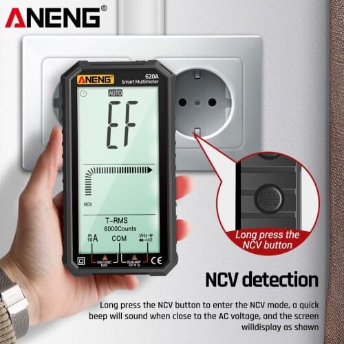 ANENG 4.7In LCD True-RMS Multimeter Auto-Ranging Tester with Amp Volt Ohm Capacitance Continuity Temperature Frequency DiodeTest