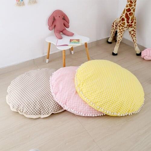 Baby Crawling Pad Soft Infant Cushion Cotton Wool Ball Children Newborn Round Game Play Mat Nursery Decor Photo Props