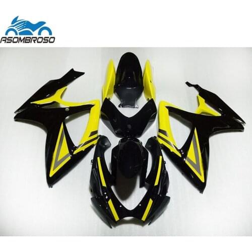 Motorcycle bodywork Fairing kit for SUZUKI K6 K7 Injection Molding GSXR 600 750 2006 2007 yellow black gsxr600 fairings HX18