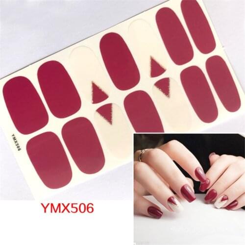 14Tips French Gradient Nail Vinly Adhesive 3D Stickers for Nail Art Decorations Predesigned Polish Women Sexy Manicure Wraps