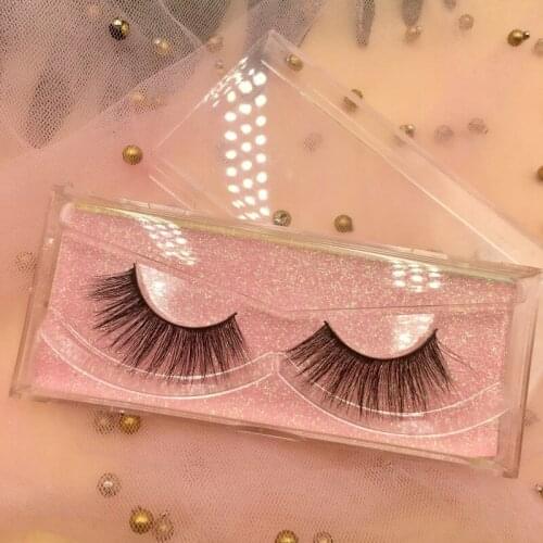 Natural eyelashes 6pairs/lot plastic lash packaging regular 3d mink full strip lashes